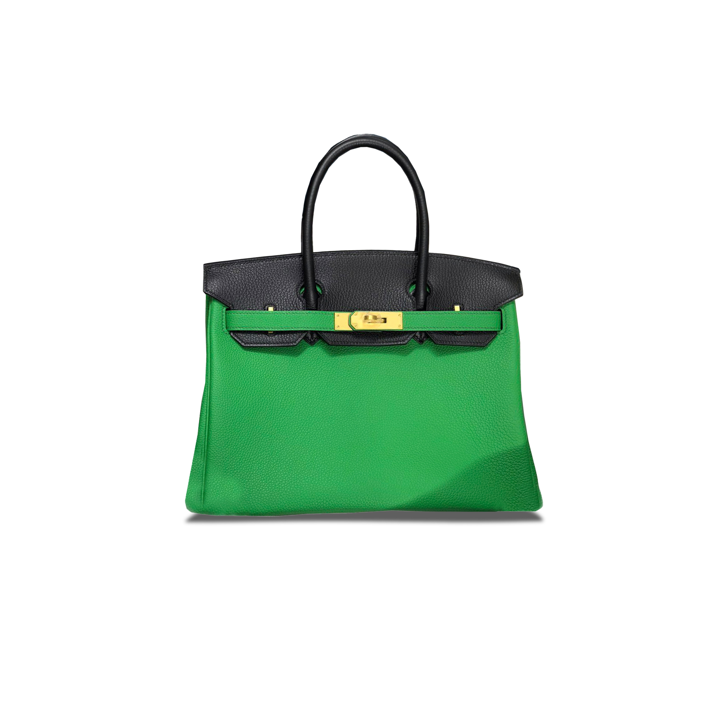 HERMES MASTER BIRKIN 30 TOGO LEATHER BAMBOO GREEN WITH BLACK GOLD BUCKLE BK251K10SWGP (30*23*15cm)